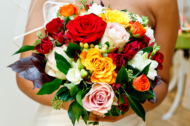 Bridal bouquet featuring summer flowers